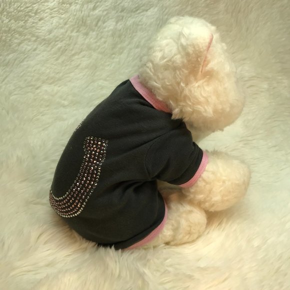 ***SALE***NWOT Custom Rhinestone/stud Lucky Horseshoe Doggie Tee - Picture 4 of 6
